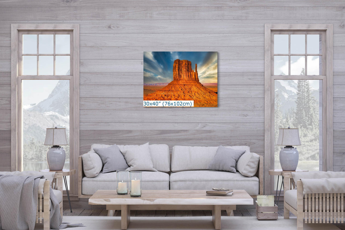 Monument Valley Arizona Desert Picture Nature Photo, Bohemian Style Relaxation Artwork for Meditation, Apartment, Office & House Décor