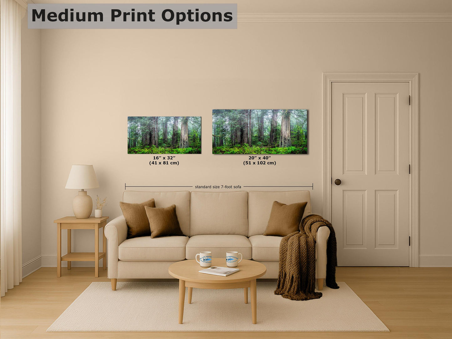 Redwood Trees Forest Picture Nature Photo, Forest Bathing in Misty California Redwoods Wall Art, for Relaxation in the Home and Office