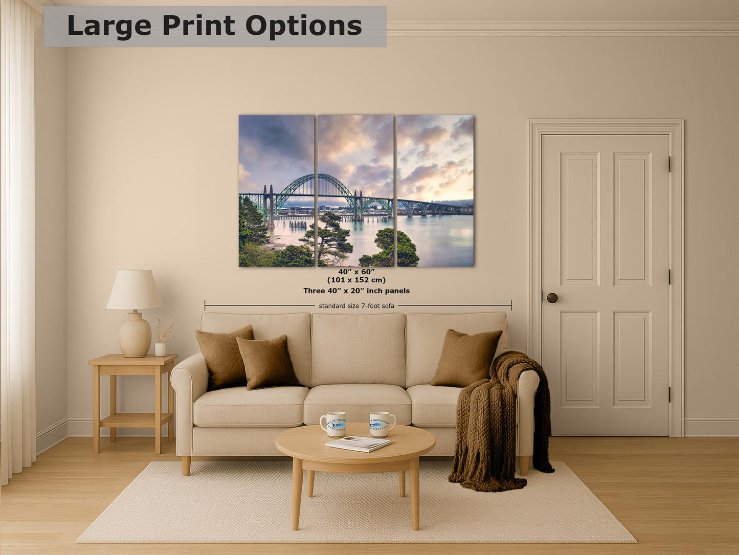 Alsea Bay Bridge Picture, Waldport Oregon Coast Ocean Picture, Pacific Northwest Relaxation Decor for Meditation, Office, and House Decor