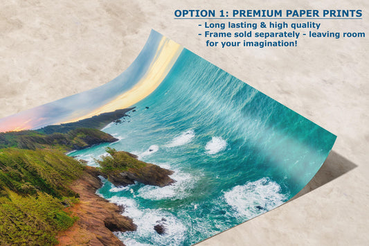 Oregon Coast Ocean Picture, Pacific Northwest Nature Photo Panorama Relaxation Artwork for Meditation, Apartment, Office & House Décor