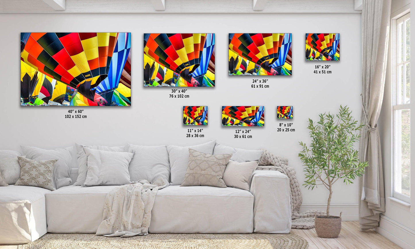 Hot Air Balloon Festival Mass Ascension Close Up | Albuquerque New Mexico Balloon Fiesta Wall Art | Office, Cubicle & House Decor