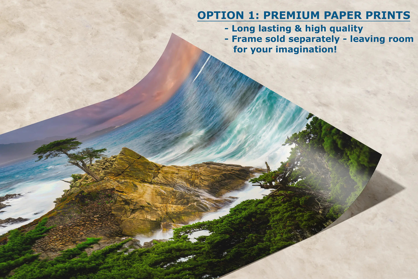 a picture of a wave crashing over a mountain