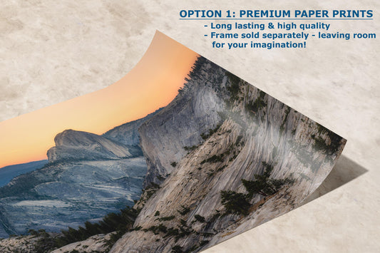 Glacier Point Yosemite National Park Mountain Picture, Half Dome Nature Photo Canvas Relaxation Artwork