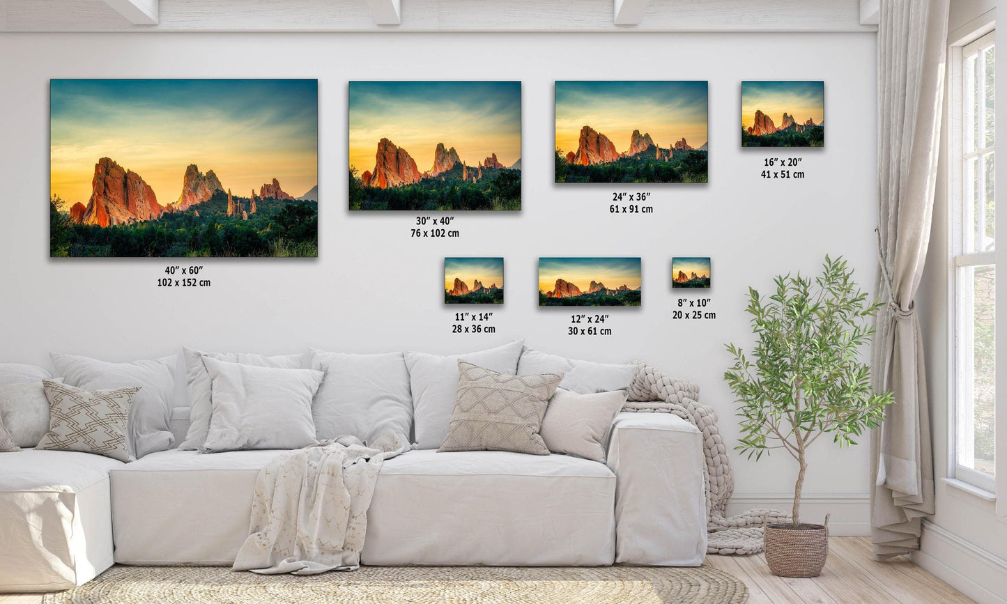 Garden of the Gods Colorado Mountain Picture, Nature Photo of Rocky Mountains for Meditation Relaxation Artwork Bohemian House Decor
