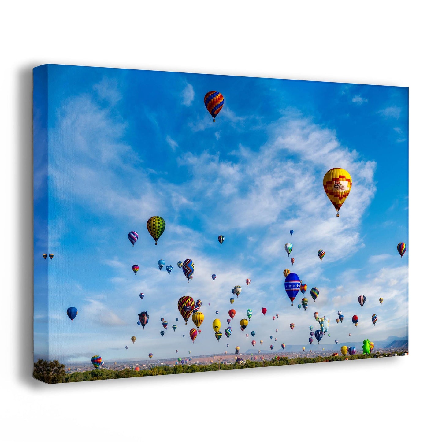 Hot Air Balloon Festival Mass Ascension | Albuquerque New Mexico Balloon Fiesta Wall Art Panorama | Office, Cubicle & House Decor