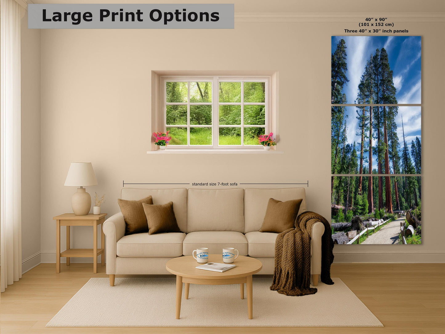 Giant Sequoia Tree Forest Picture Nature Photo, Redwood Trees Forest Bathing Decor, Relaxation Artwork for Home or Office