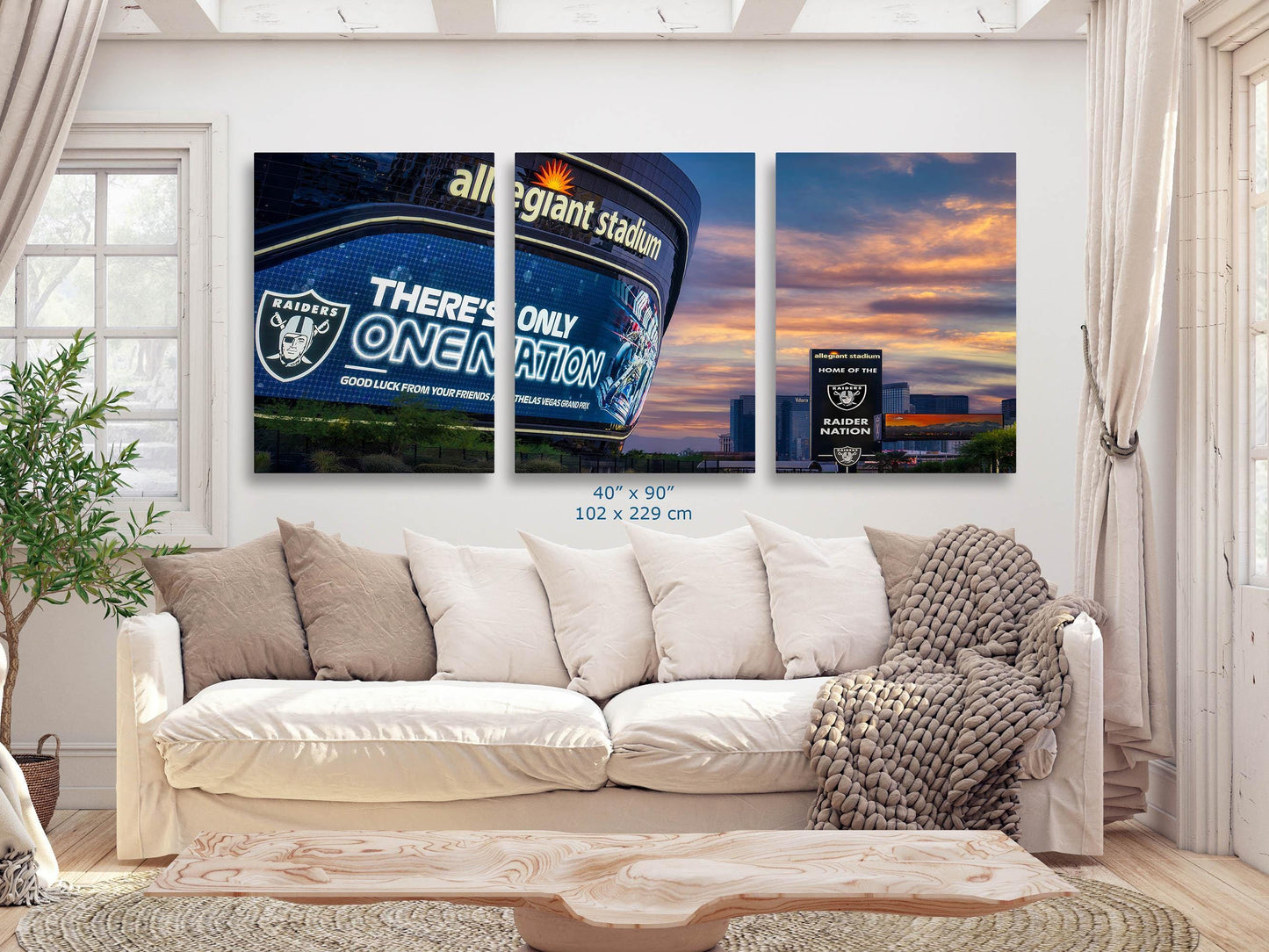 Las Vegas Raiders Football Decor, Allegiant Stadium Photograph Poster, NFL Man Cave, Dorm Room & Office Wall Art