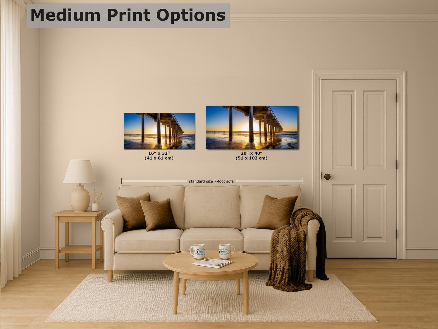 Southern California Coastline Ocean Picture Nature Photo, Relaxation Artwork, La Jolla Scripps Pier Wall Art, Coastal Sunset Decor,
