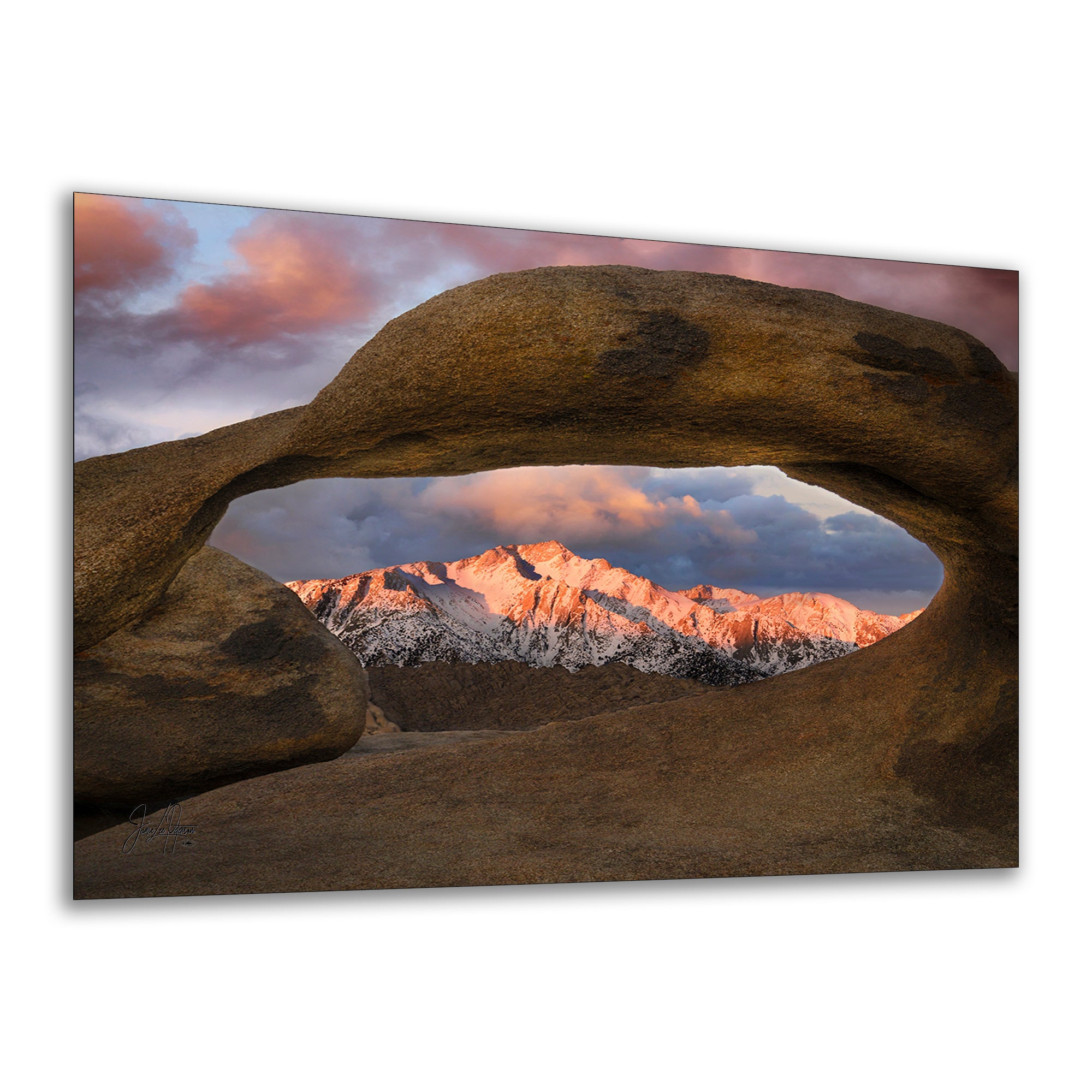 Lone Pine & Mobius Arch Mountain Picture, Nature Photo from Alabama Hills for Relaxation Art for Meditation, Office, and House Decor