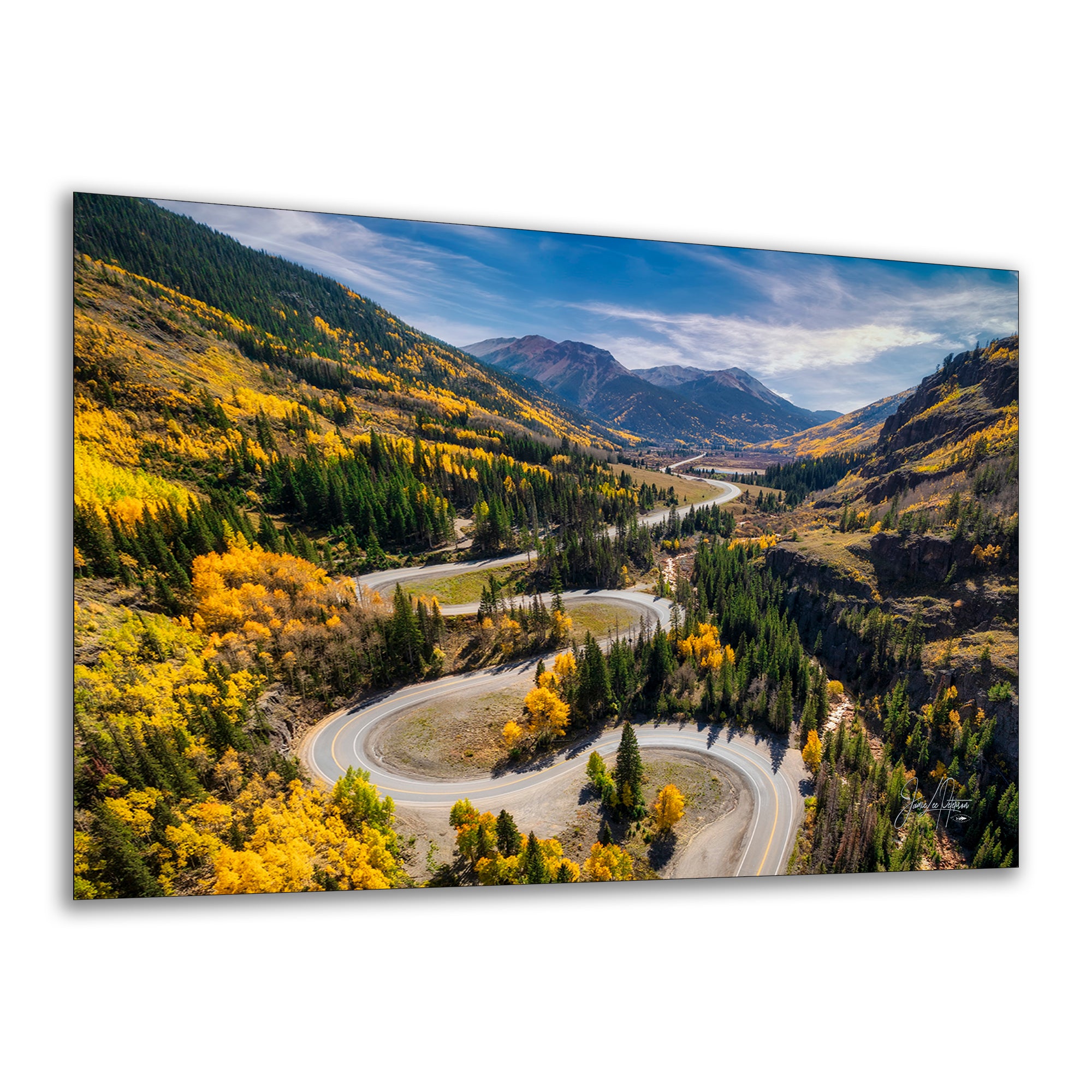 Colorado San Juan Mountain Picture, Fall Colors Aspen Trees Forest, Million Dollar Highway Nature Photo for Relaxation Artwork, Meditation and House Decor
