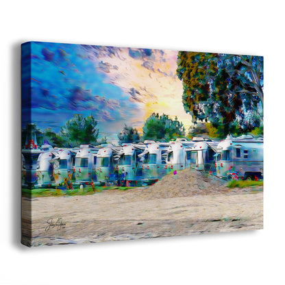 Airstream Trailer Beach Art Camping Decoration