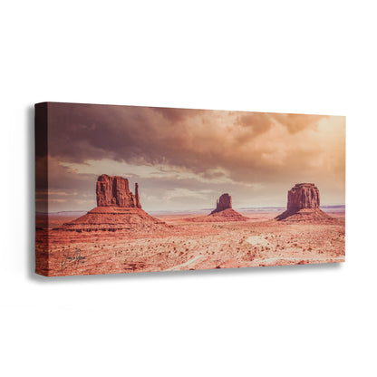 Monument Valley Panorama Arizona Desert Picture Nature Photo, Bohemian Style Relaxation Artwork for Meditation, Apartment, Office & House Decor