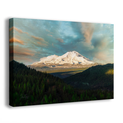 Mount Shasta Mountain Picture Nature Photo, California Mountain Relaxation Artwork for Meditation, Office, Apartment and House Decor