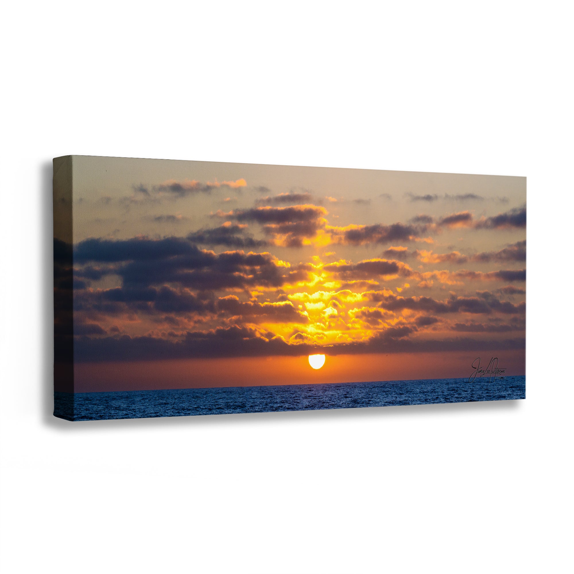 Limited Edition Fine Art Photography, Ocean Picture California Coastline Sunset Through Clouds