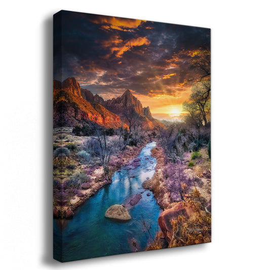 Zion National Park, Watchman, Southern Utah Desert Picture, Southwestern Wall Art, Relaxation Artwork Nature Photo for House Decor