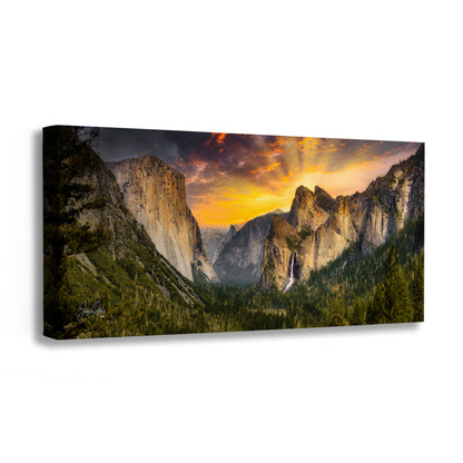 Tunnel View Yosemite National Park Mountain Picture Nature Photo Relaxation Artwork for Mediation, Office, & House Decor