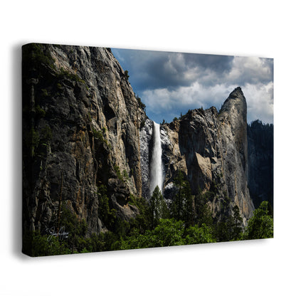 Bridalveil Falls Yosemite National Park Nature Photo Relaxation Artwork Waterfall Picture for Meditation, Dorm Room, Office, and House Decor
