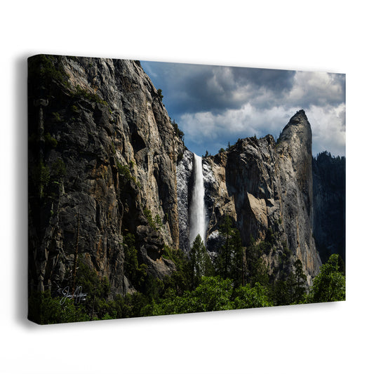 Bridalveil Falls Yosemite National Park Nature Photo Relaxation Artwork Waterfall Picture for Meditation, Dorm Room, Office, and House Decor