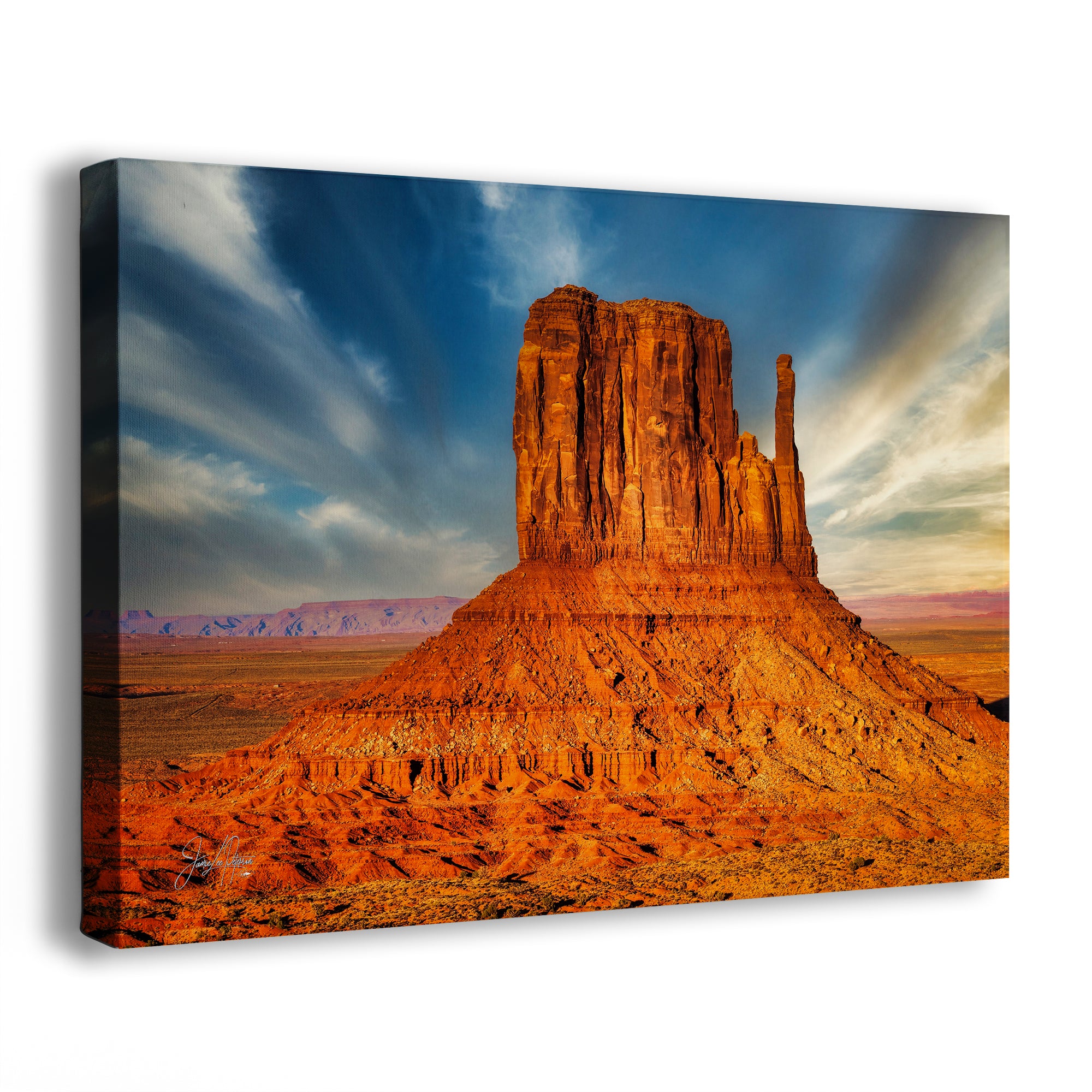 Monument Valley Arizona Desert Picture Nature Photo, Bohemian Style Relaxation Artwork for Meditation, Apartment, Office & House Decor