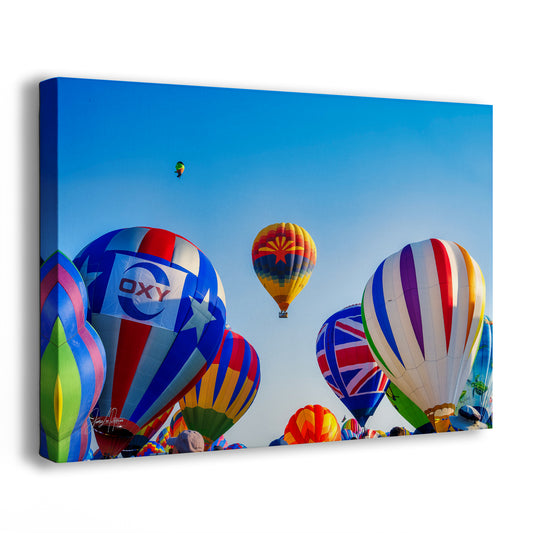 Hot Air Balloon Festival Mass Ascension Arizona Flag, Albuquerque New Mexico Balloon Fiesta Wall Art | Office, Cubicle & House Decor