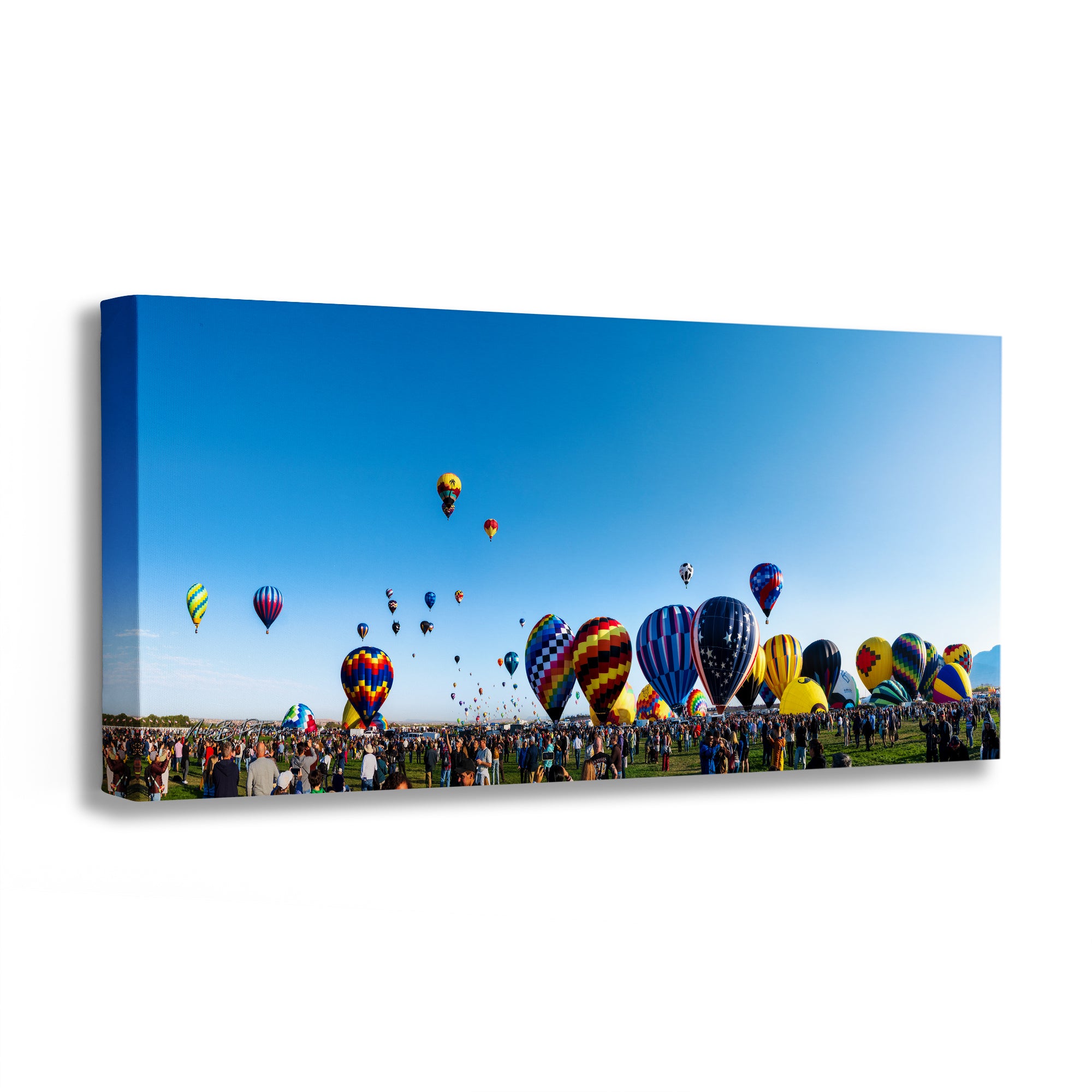 Hot Air Balloon Festival Mass Ascension Panorama Photo | Albuquerque New Mexico Balloon Fiesta Wall Art | Office, Cubicle & House Decor