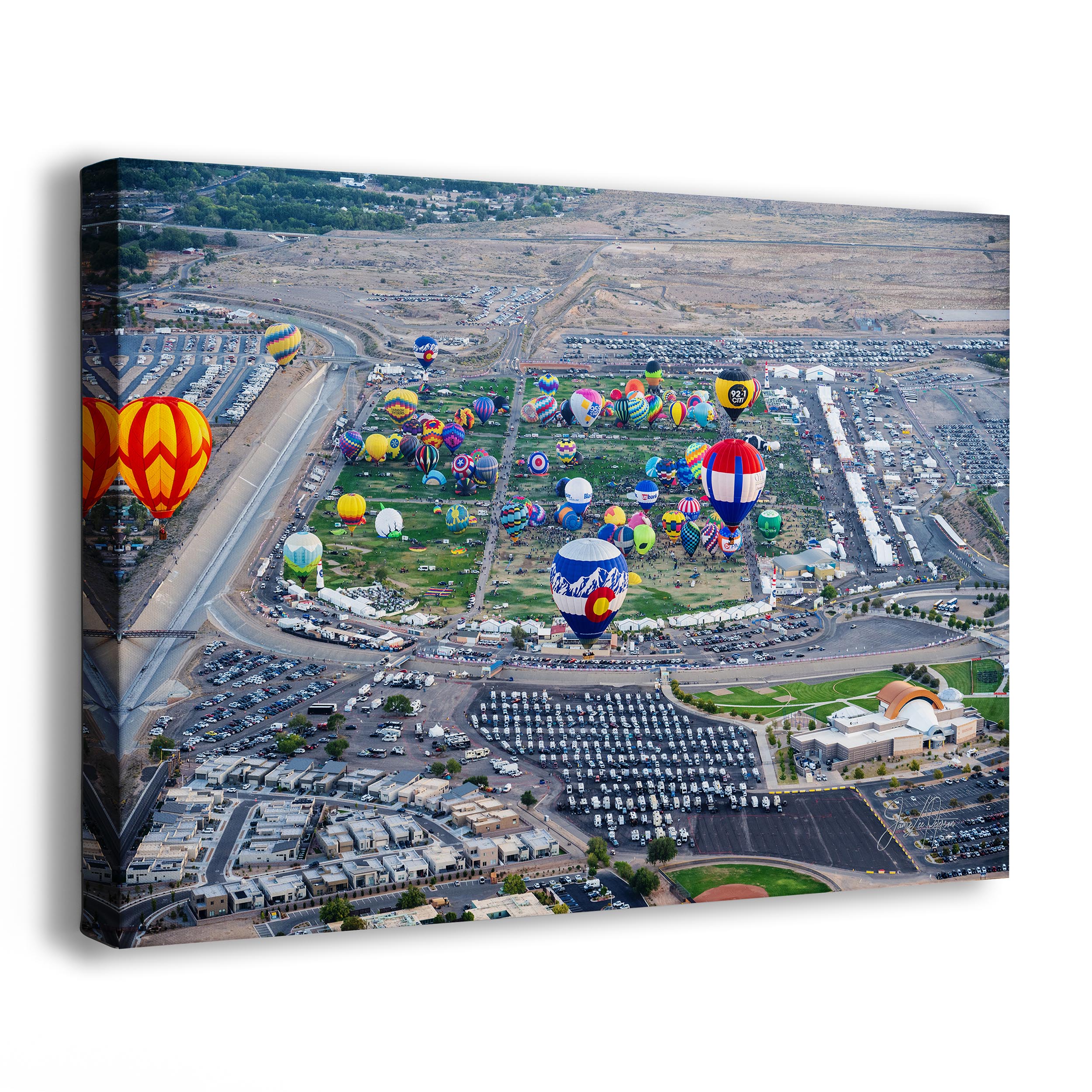 Hot Air Balloons over Airstream Rally from the 2024 Albuquerque Balloon Fiesta in New Mexico