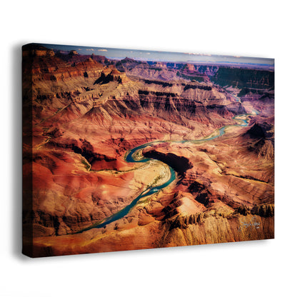 Grand Canyon National Park, Aerial Arizona Desert Picture Nature Photo, Bohemian Style Relaxation Artwork for Meditation, Apartment, Office & House Decor