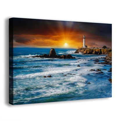 Pigeon Point Lighthouse Picture, California Coastline Ocean Picture, Relaxation Artwork Nature Photo for Meditation, Office, and House Decor