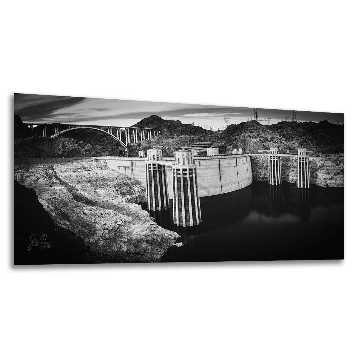 Hoover Dam Wall Art Print | Black and White USA Landmark Decor | Nevada Colorado River Photography | Office, Dorm, Apartment Decor