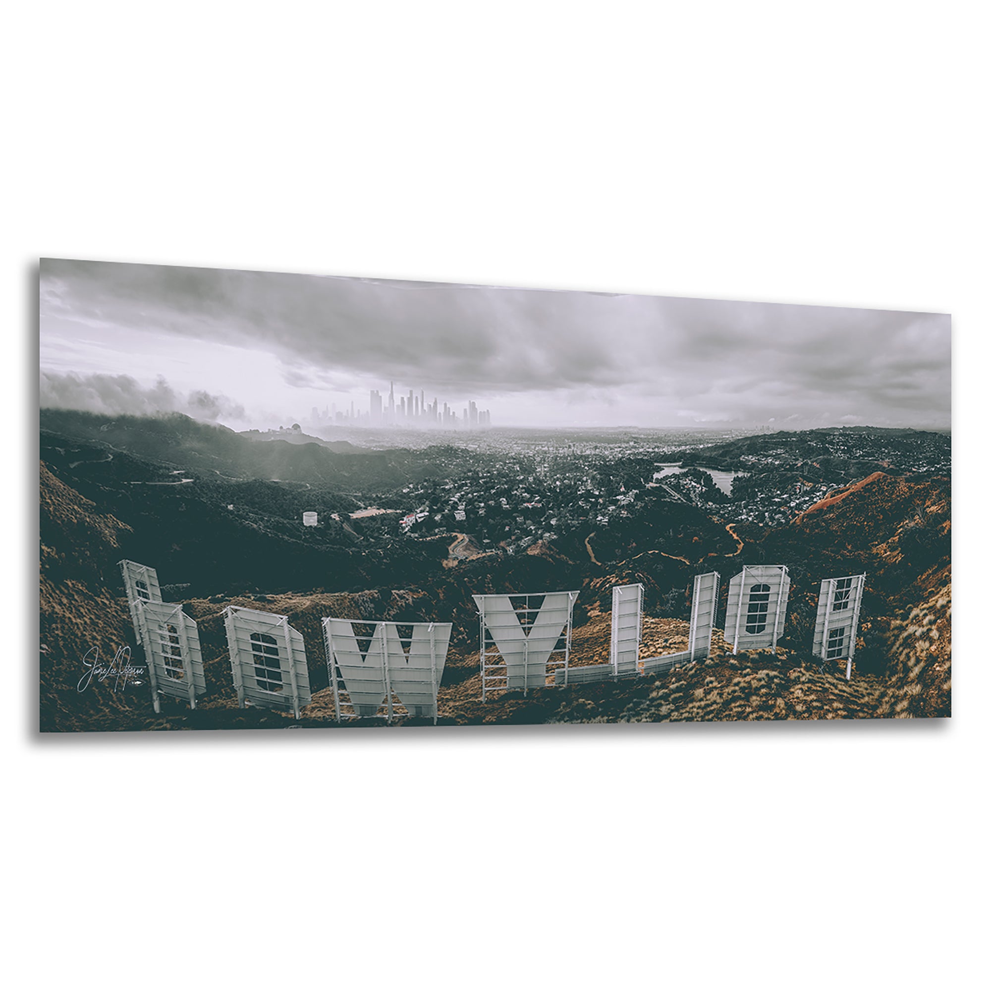 Hollywood Sign Los Angeles Skyline Retro Southern California Cityscape Urban Decor for Home or Office
