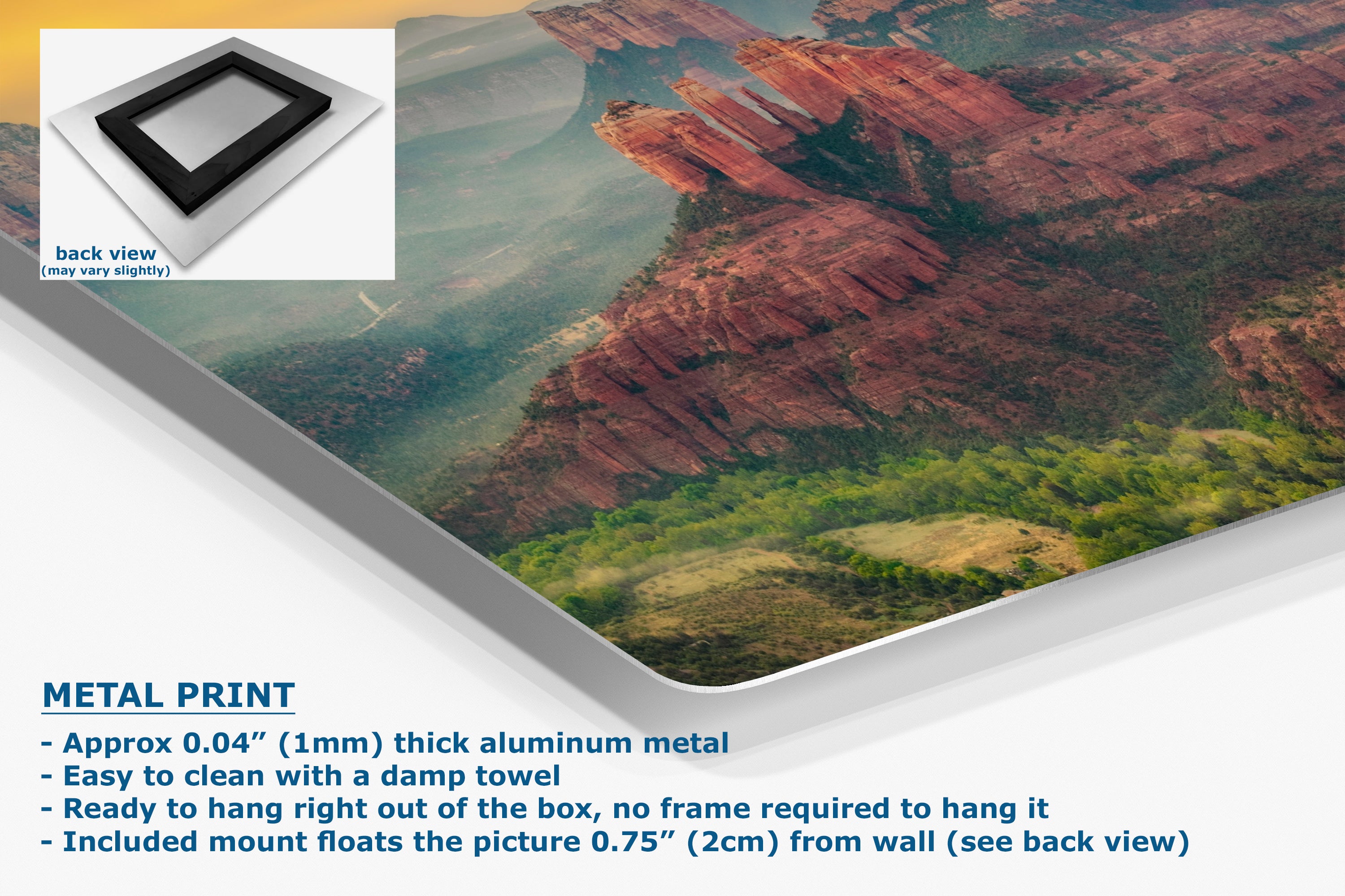 Cathedral Rock Aerial Sunrise, Sedona Arizona Desert Picture Nature Photo Relaxation Artwork for Meditation, Office, and House Decor