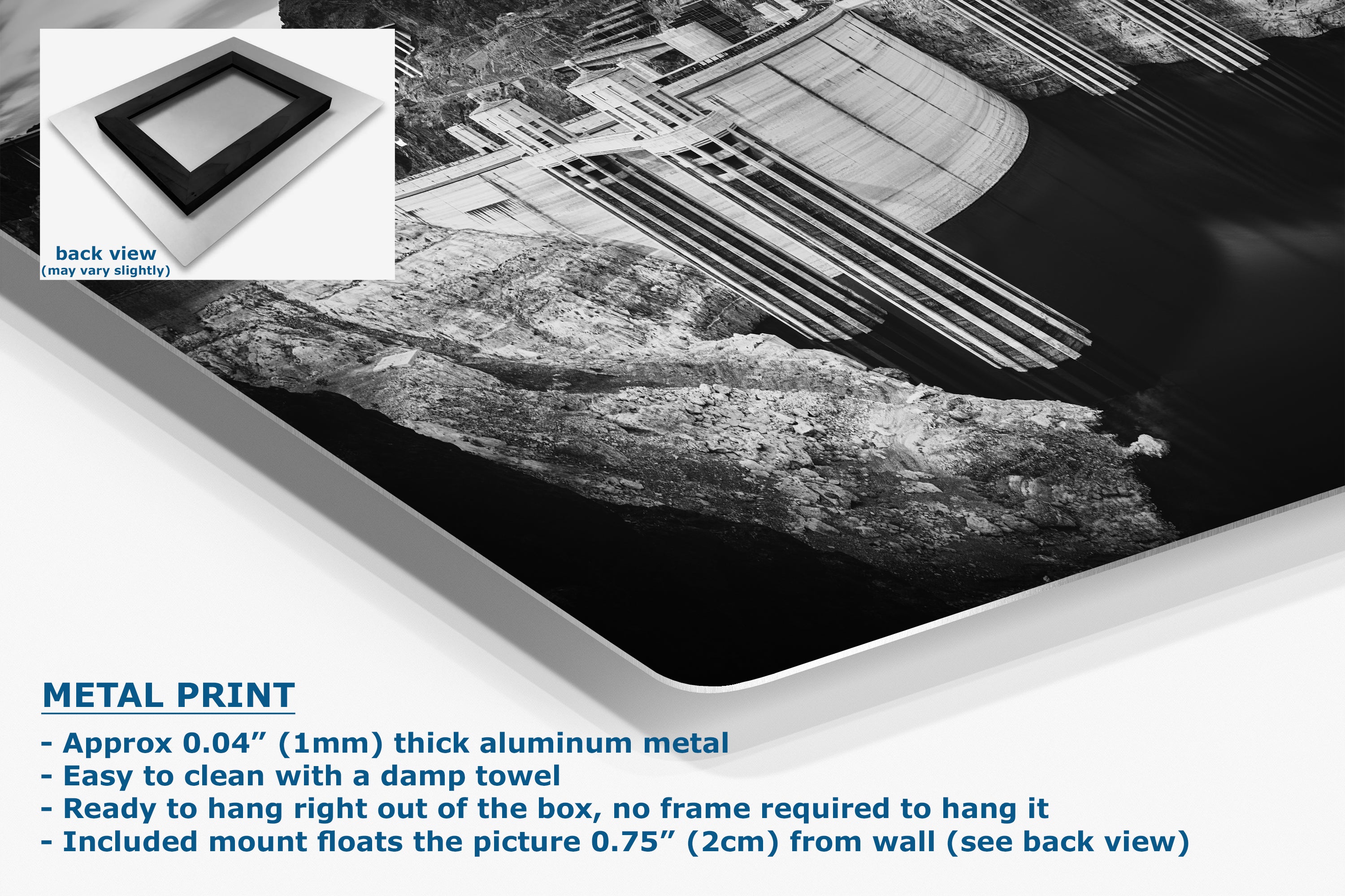 Hoover Dam Wall Art Print | Black and White USA Landmark Decor | Nevada Colorado River Photography | Office, Dorm, Apartment Decor