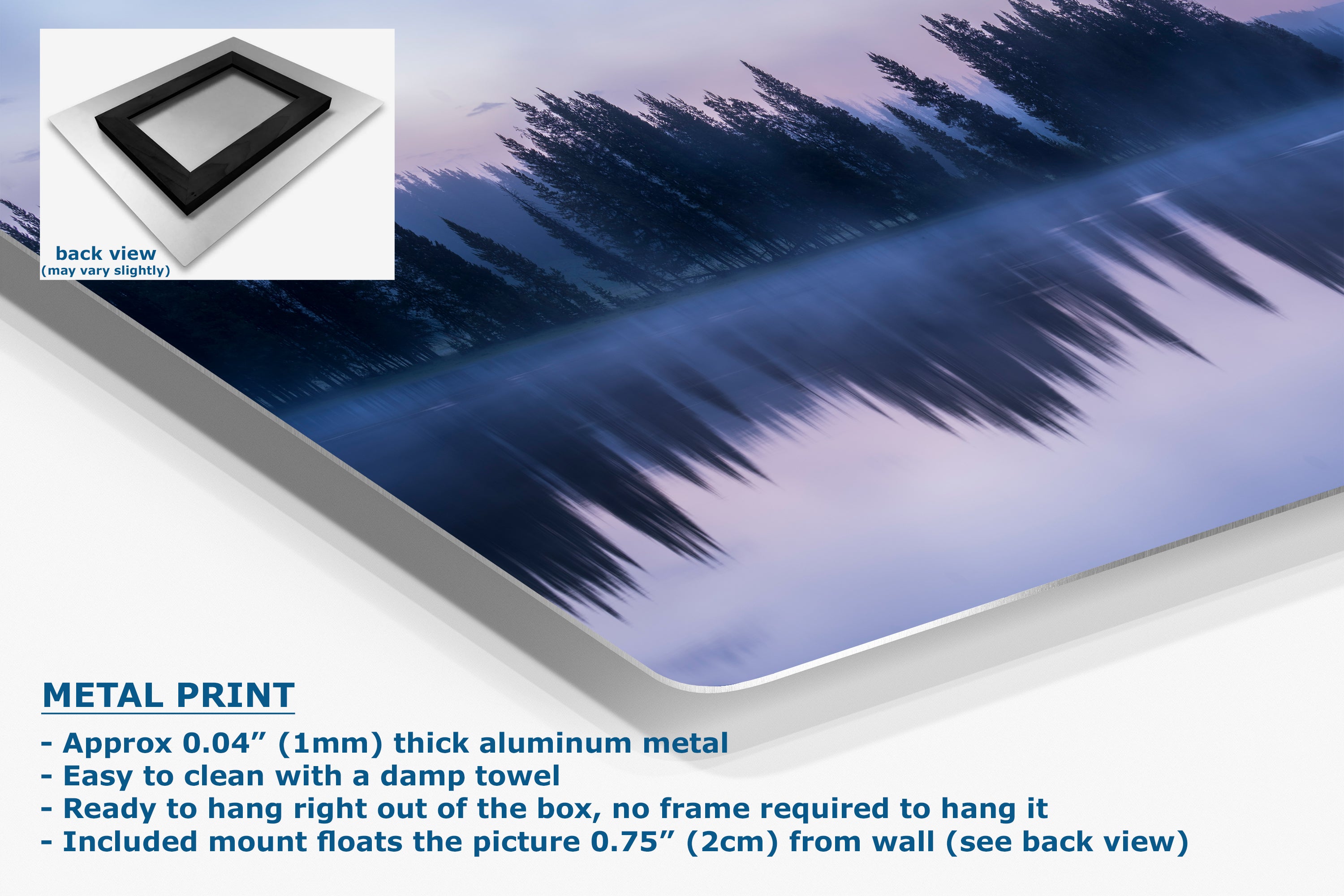 Yellowstone Lake Foggy Forest Picture, Reflection Nature Photo, Wyoming Landscape Relaxation Artwork for Meditation, Office, & House Decor