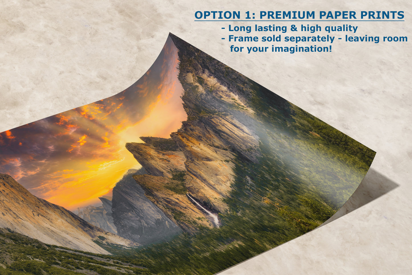 Tunnel View Yosemite National Park Mountain Picture Nature Photo Relaxation Artwork for Mediation, Office, & House Decor