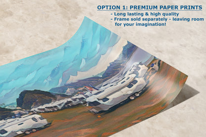 Airstream Travel Trailer with Mountainscape Camping Decoration