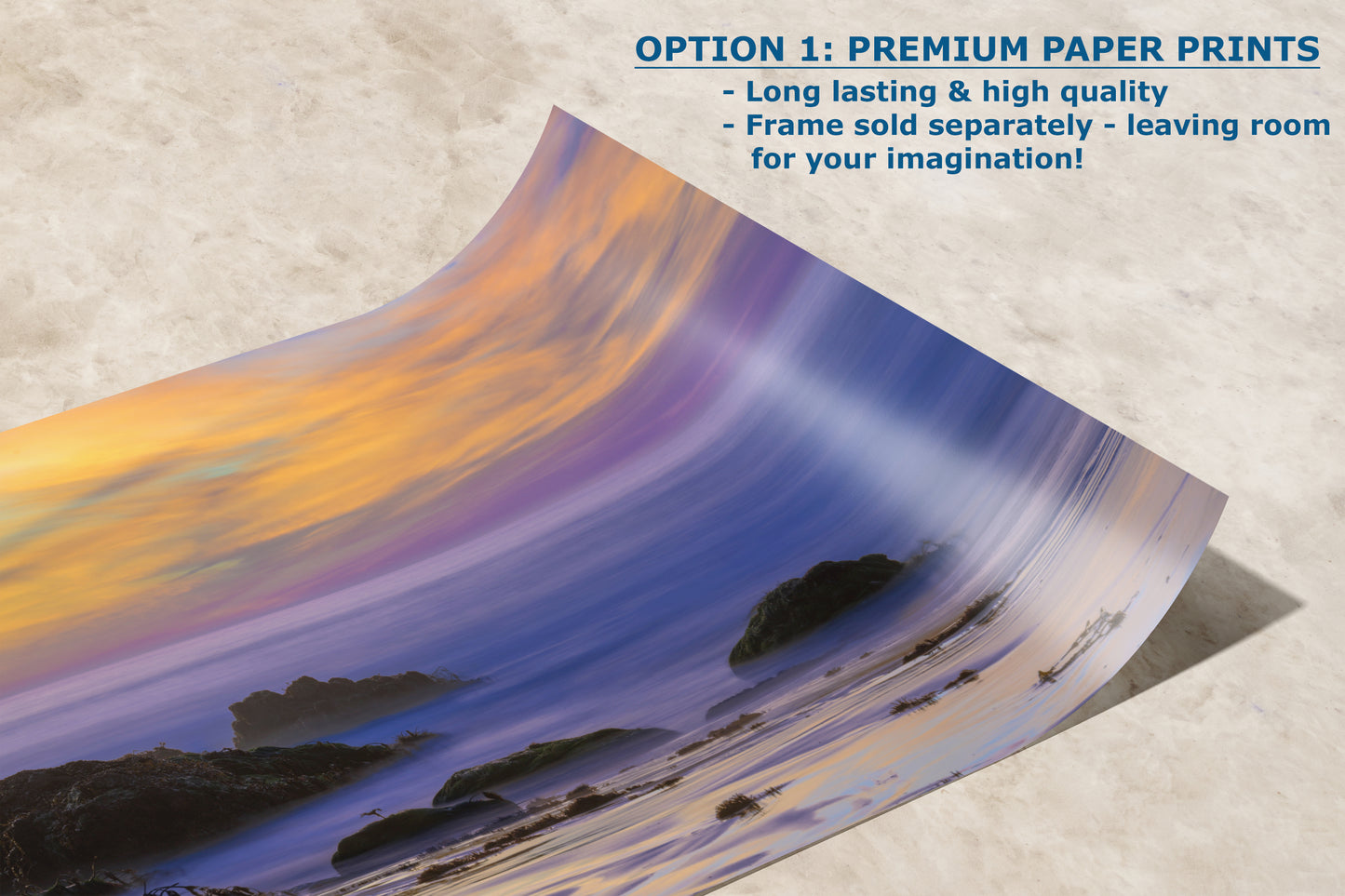 Pfeiffer Beach Sunset, Big Sur California Coastline Ocean Picture Nature Photo of Keyhole Arch, Relaxation Artwork, Meditation, Office House Decor