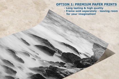 Point Lobos Carmel California Coastline Abstract Ocean Picture, Relaxation Artwork Nature Photo for Meditation, Office, Dorm, House Decor