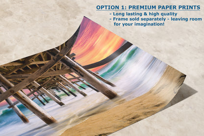 Southern California Coastline Ocean Picture Nature Photo, Relaxation Artwork, Newport Beach Pier Wall Art, Coastal Decor for Meditation