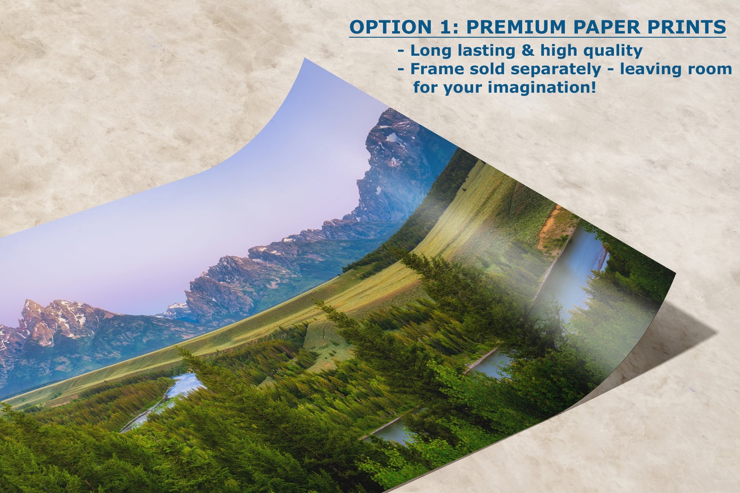 Grand Teton National Park Mountain Picture Panorama Nature Photo, Rustic Wall Art, Jackson Hole Scenery, Bohemian Decor