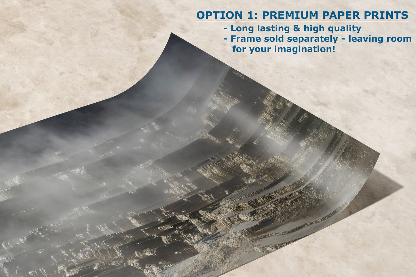 Mammoth Hot Springs Yellowstone National Park Nature Photo | Wyoming Mountain Picture Relaxation Artwork for Meditation or House Decor