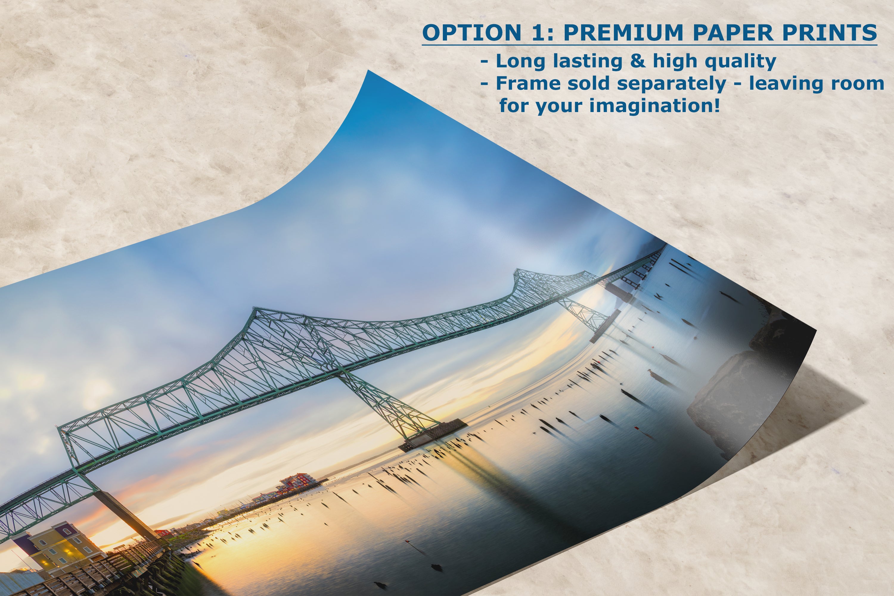 Astoria-Megler Bridge Picture Sunset, Oregon Coast Ocean Picture, Pacific Northwest