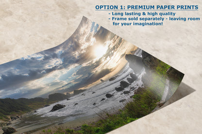 Lone Ranch Beach Oregon Coast Ocean Picture, Panorama Pacific Northwest Nature Photo Relaxation Artwork for Meditation, Apartment, Office & House Decor