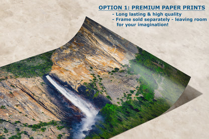 Bridalveil Falls Yosemite National Park Nature Photo Close Up, Relaxation Artwork Waterfall Picture for Meditation, Dorm Room, Office, and House Decor