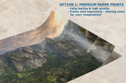 Glacier Point Yosemite National Park Nature Photo Relaxation Artwork, Sierra Nevada Scenic Picture for Meditation, Office, and House Decor