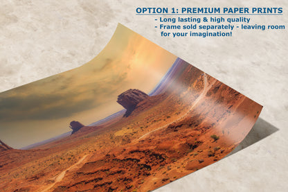 Monument Valley Arizona Desert Picture Stormy Nature Photo, Bohemian Style Relaxation Artwork for Meditation, Apartment, Office & House Decor