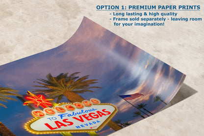 Welcome to Fabulous Las Vegas Nevada Sign Casino Decor, Souvenir Wall Art, Gambling Theme Giant Canvas Print, Neon Sign