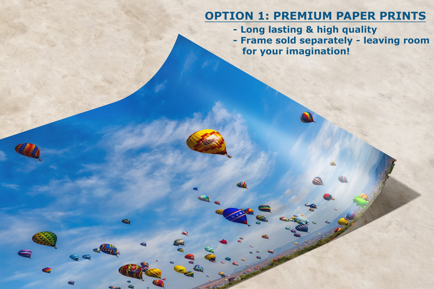 Hot Air Balloon Festival Mass Ascension | Albuquerque New Mexico Balloon Fiesta Wall Art Panorama | Office, Cubicle & House Decor