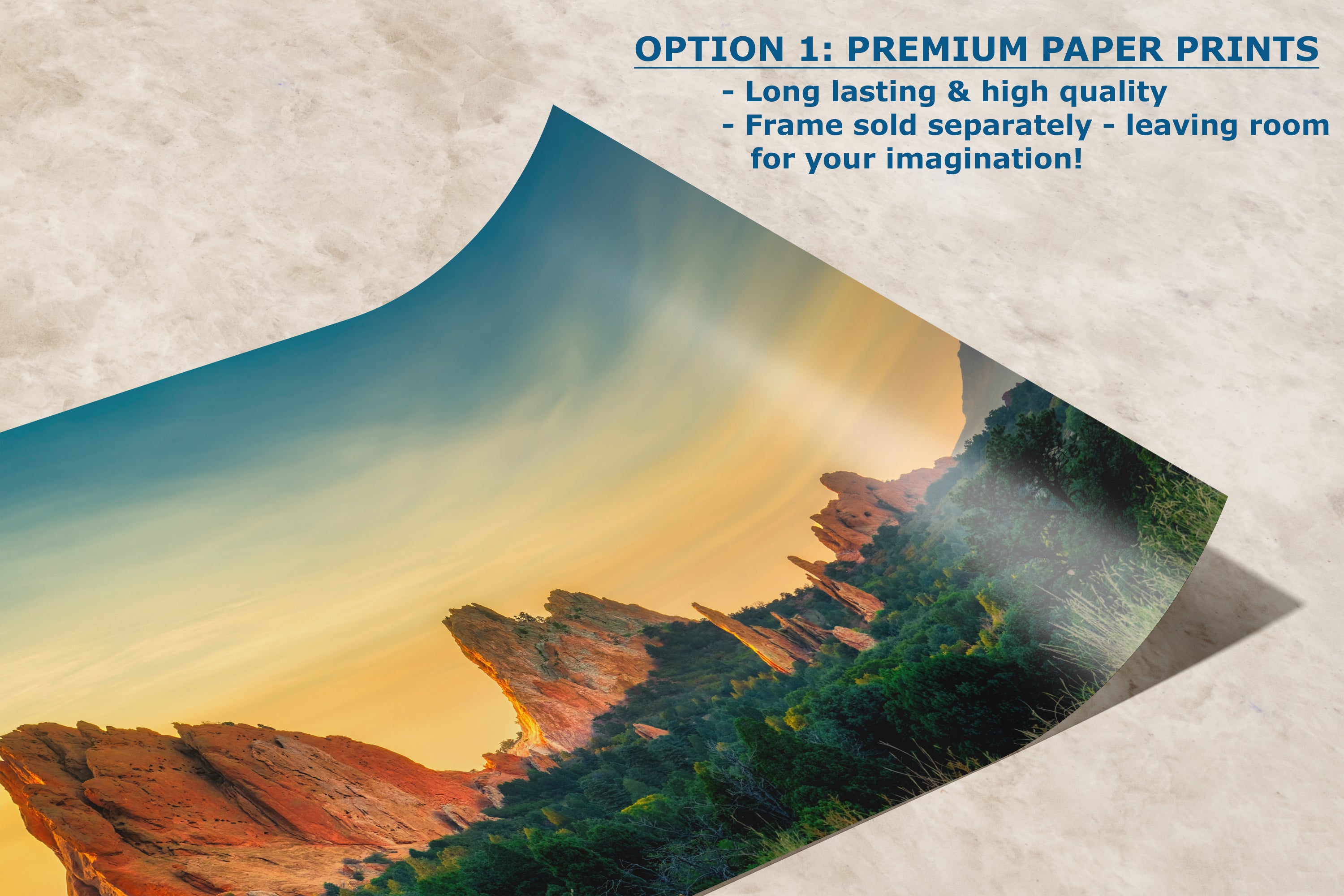 Garden of the Gods Colorado Mountain Picture, Nature Photo of Rocky Mountains for Meditation Relaxation Artwork Bohemian House Decor