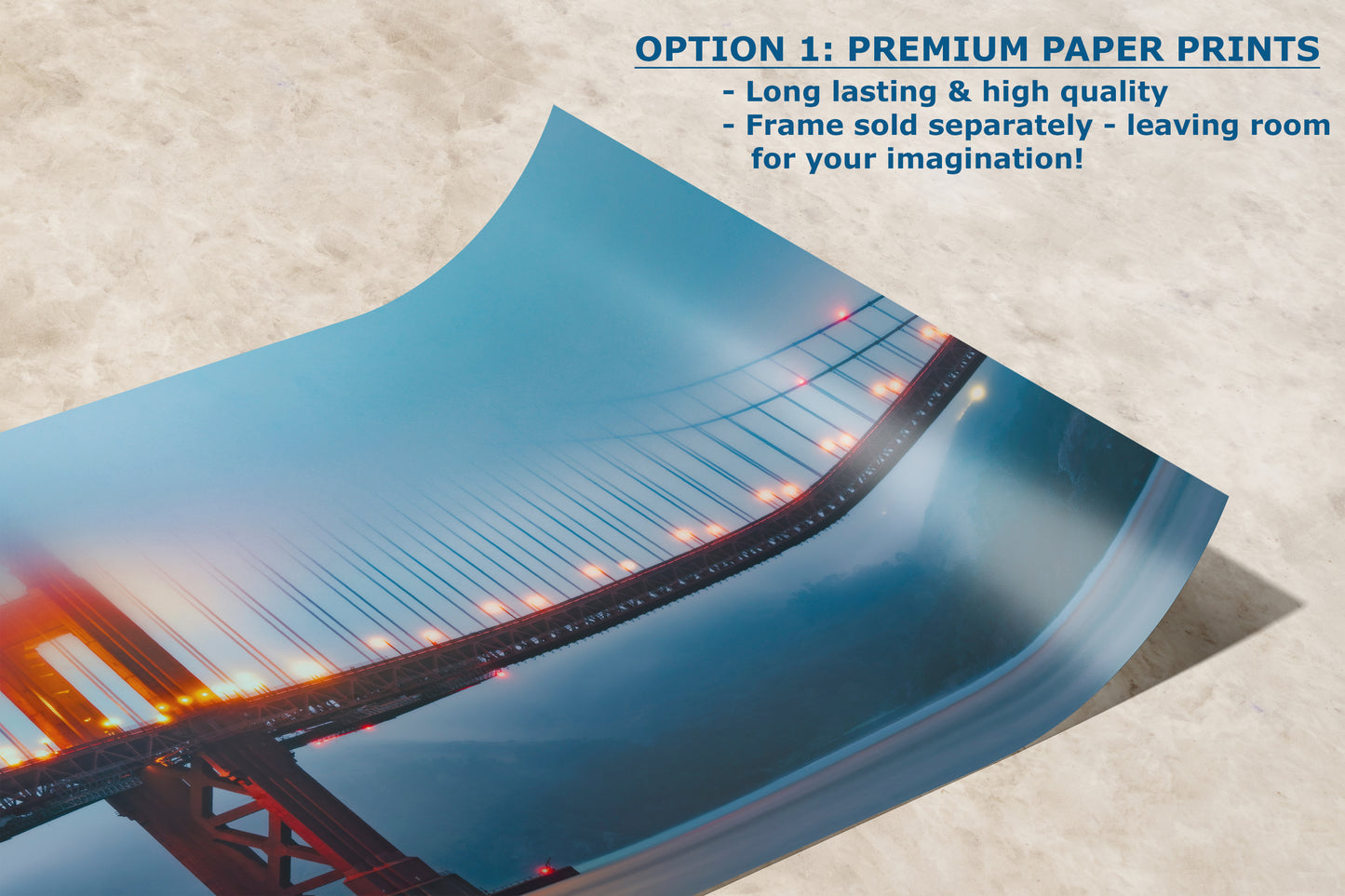 San Francisco Golden Gate Bridge Picture | Romantic Fine Art Photography for Living, Dining, Dorm, or Office