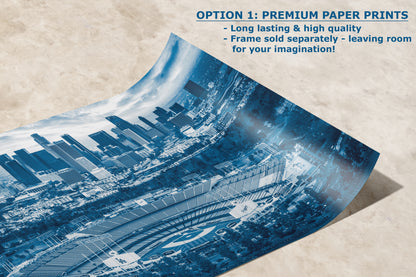 Los Angeles Dodgers Baseball Stadium, LA Skyline Blue Urban Cityscape Photo